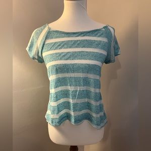 Stripped top with back tie